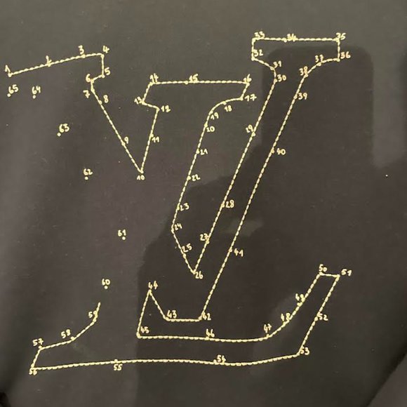 SOLD - Navy Louis Vuitton Stitch Print Embroidery Crewneck - Picture 3 of 9